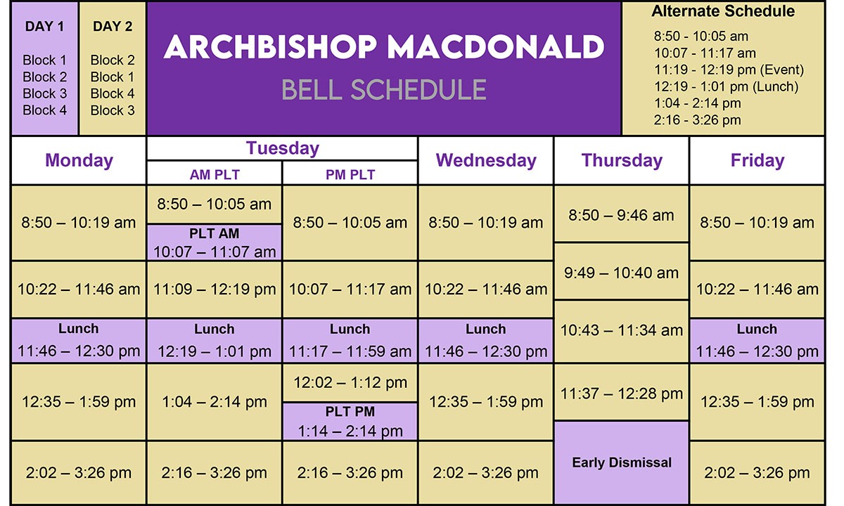 2025-2026 Bell Schedule